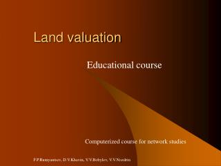 Land valuation