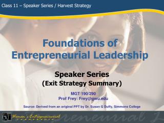 Foundations of Entrepreneurial Leadership