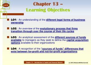 Chapter 13 – Learning Objectives