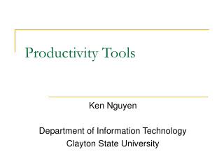 Productivity Tools