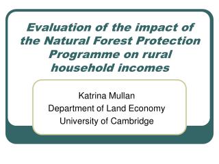 Evaluation of the impact of the Natural Forest Protection Programme on rural household incomes