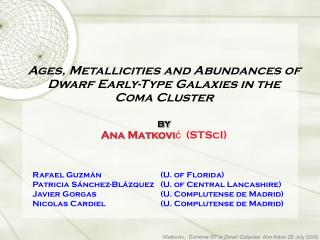 Dwarf Elliptical Galaxies