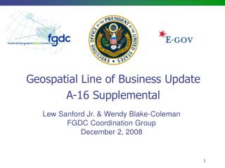 Geospatial Line of Business Update A-16 Supplemental