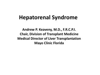 Hepatorenal Syndrome