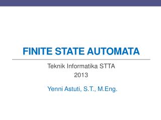 FINITE STATE AUTOMATA