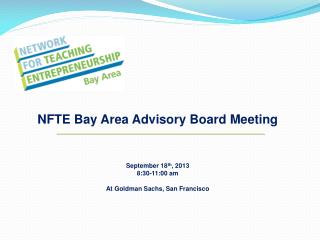 NFTE Bay Area Advisory Board Meeting