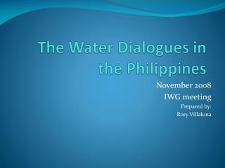 The Water Dialogues in the Philippines