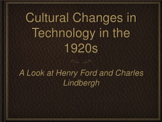Cultural Changes in Technology in the 1920s