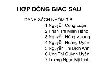 HỢP ĐỒNG GIAO SAU