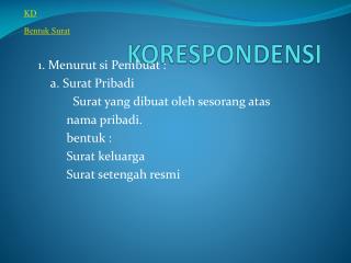 KORESPONDENSI