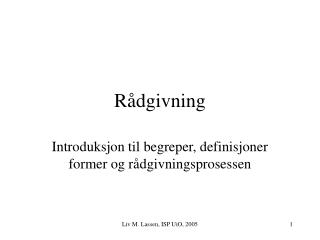 Rådgivning