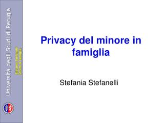 Privacy del minore in famiglia