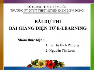 SỞ GD&amp;ĐT TỈNH ĐIỆN BIÊN TRƯỜNG PT DTNT THPT HUYỆN ĐIỆN BIÊN ĐÔNG