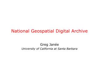 National Geospatial Digital Archive