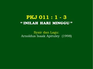 PKJ 011 : 1 - 3