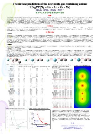 感謝 行政院國家科學委員會 (NSC 97-2113-M-194-004) 財團法人國家高速網路與計算中心 國立中正大學化學暨生物化學系暨研究所