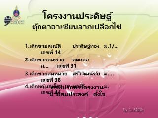 โครงงานประดิษฐ์ ตุ๊กตาอาเซียนจากเปลือกไข่