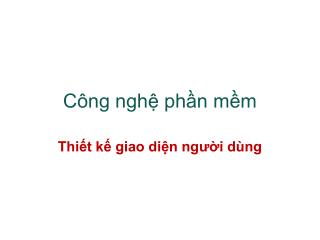 Công nghệ phần mềm