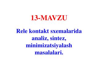 13- MAVZU