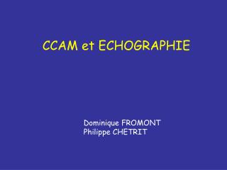 CCAM et ECHOGRAPHIE