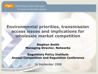 Stephen Smith Managing Director, Networks Regulatory Policy Institute