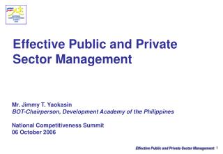 Effective Public and Private Sector Management