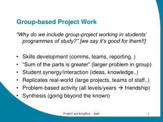 Group-based Project Work