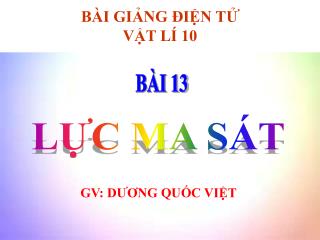 BÀI GIẢNG ĐIỆN TỬ VẬT LÍ 10