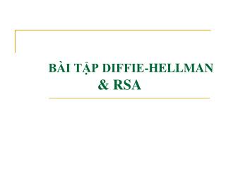 BÀI TẬP DIFFIE-HELLMAN &amp; RSA