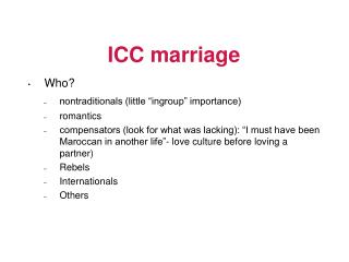 ICC marriage