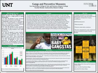 Gangs and Preventive Measures Lee Ann Kelley, College of Arts and Sciences, Honors College