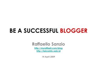 BE A SUCCESS FUL BLOGGER