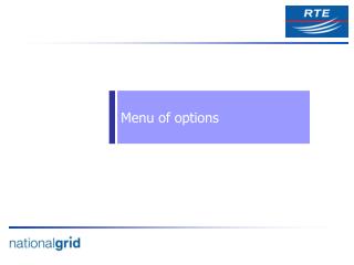 Menu of options