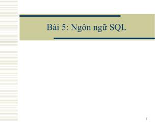 Bài 5: Ngôn ngữ SQL