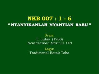 NKB 007 : 1 - 6