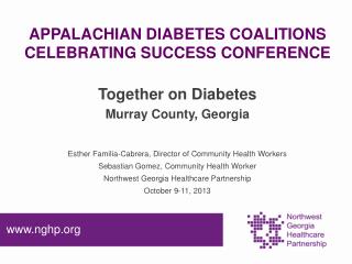 APPALACHIAN DIABETES COALITIONS CELEBRATING SUCCESS CONFERENCE