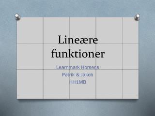 Lineære funktioner