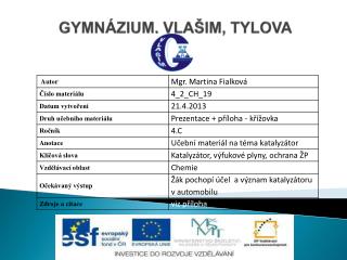 GYMNÁZIUM, VLAŠIM, TYLOVA