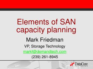 Elements of SAN capacity planning