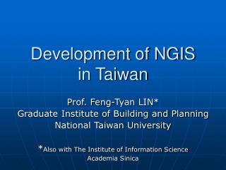 Development of NGIS in Taiwan