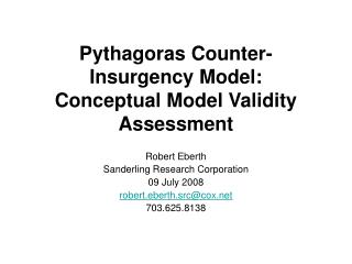 Pythagoras Counter-Insurgency Model: Conceptual Model Validity Assessment