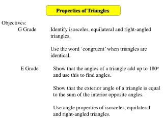 Properties of Triangles