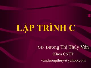 LẬP TRÌNH C