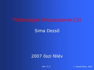 Többmagos Processzorok (3)