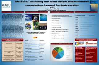 ED51B- 0597 Crosscutting earth science concepts and diverse learners: