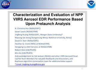 Characterization and Evaluation of NPP VIIRS Aerosol EDR Performance Based Upon Prelaunch Analysis