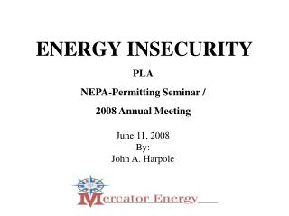 ENERGY INSECURITY