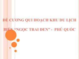 ĐỀ CƯƠNG QUI HOẠCH KHU DU LỊCH BIỂN “NGỌC TRAI ĐEN” - PHÚ QUỐC