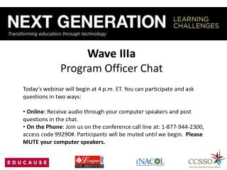 Wave IIIa Program Officer Chat