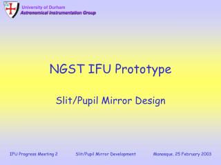 NGST IFU Prototype